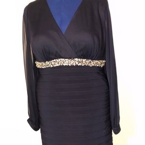 Navy Blue embellished very flattering dress